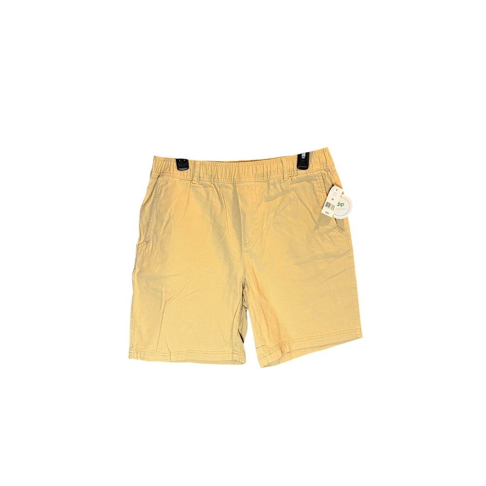Dip Mens Tan Khaki Elastic Waist Cotton Stretch Shorts Size M NWT P2-23